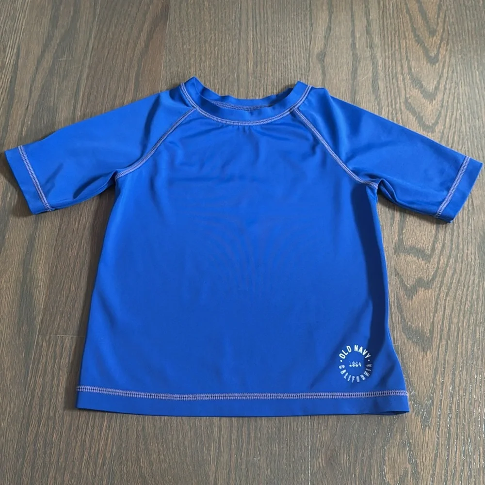 Old Navy 2-Pack Rash Guard Swim Tops Blue & Lime 2T